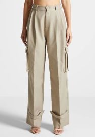 Tailored Pleated Cargo Trousers - Beige Manire De Voir USA at Manière De Voir